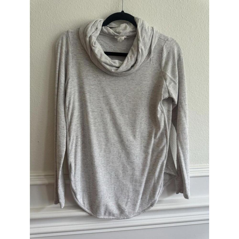 LOFT Sweater Womens Small Cowl Neck Flecked Confetti Draped Tunic Cozy Slouchy